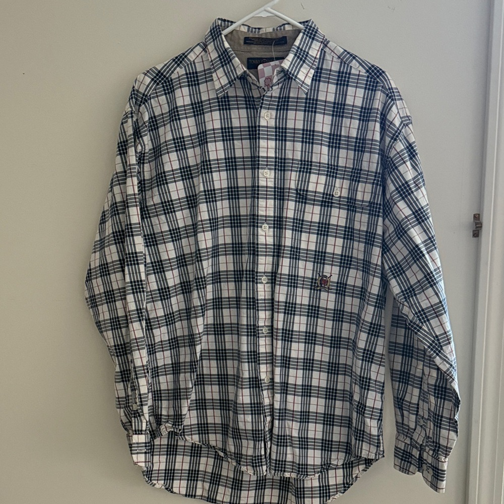 Tommy Hilfiger Golf Black and White Checkered Shirt